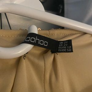 Plus size sequin rose gold wrap dress